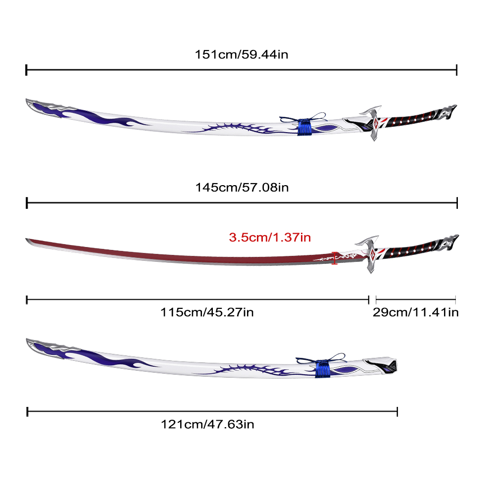 151cm Honkai Star Rail Cosplay Weapon Raiden Bosenmori Mei Stainless Steel Blade Katana Acheron Odachi Sword 