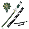 45cm Japanese Anime Demon Slayer Kimetsu No Yaiba Dagger Sanemi Shinazugawa Mini Katana Metal Sword Toy