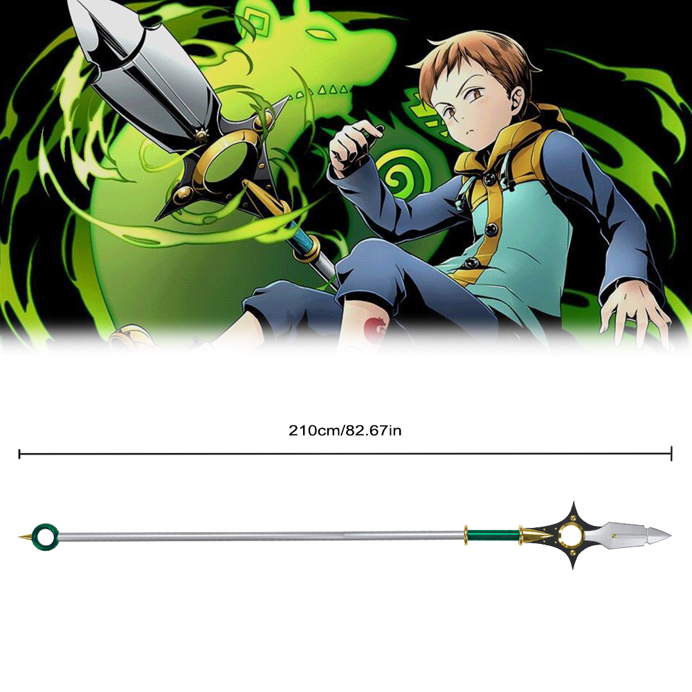 210cm Full Size Metal Anime the Seven Deadly Sins King Weapon Replica Harlequin Chastiefol Sword for Cosplay Prop