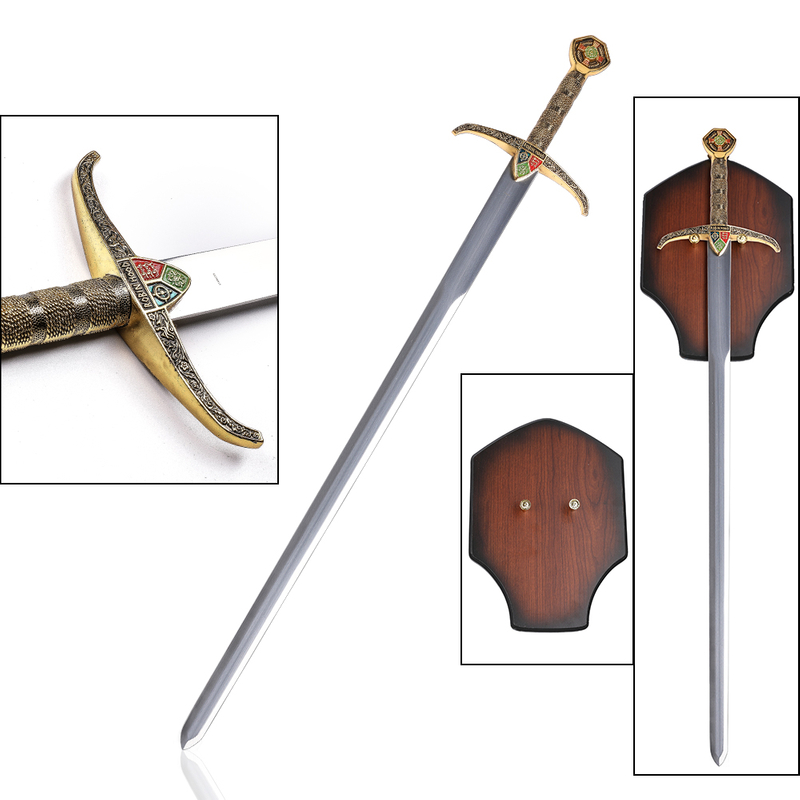 Steel Blade Medieval Collectible Knight Robin Hood Sword with Display Plaque