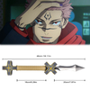 Anime Jujutsu Kaisen Full Metal 1:1 Cursed Tool Kamutoke 46cm Sukuna Holding Real Safety Sword Wepaon 