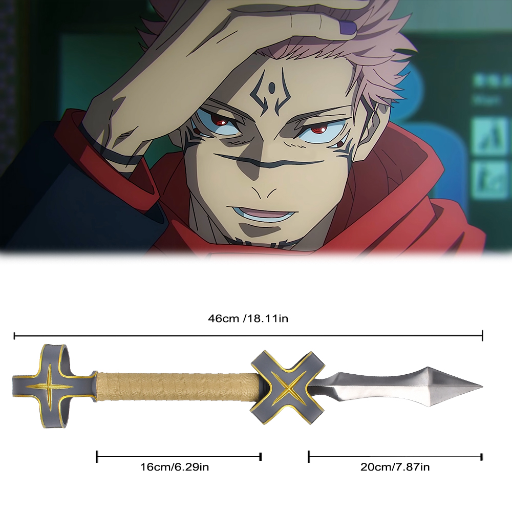 Anime Jujutsu Kaisen Full Metal 1:1 Cursed Tool Kamutoke 46cm Sukuna Holding Real Safety Sword Wepaon 