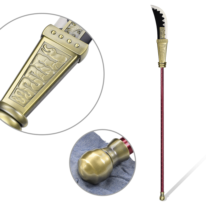 One Piece Bisento 198cm 3.35kg Full Metal Whitebeard Weapon Sword Edward Newgate Murakumogiri Decorative Spear