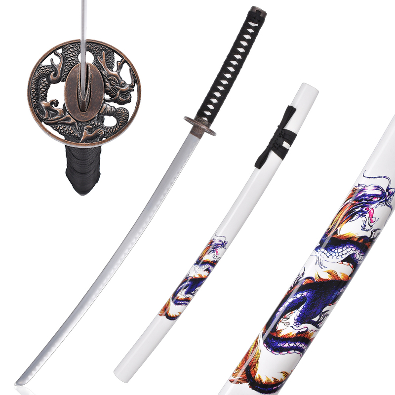 102cm Handmade Japanese Style Traditional Weapon Chinese Dragon Samurai Katana Sword Carbon Steel