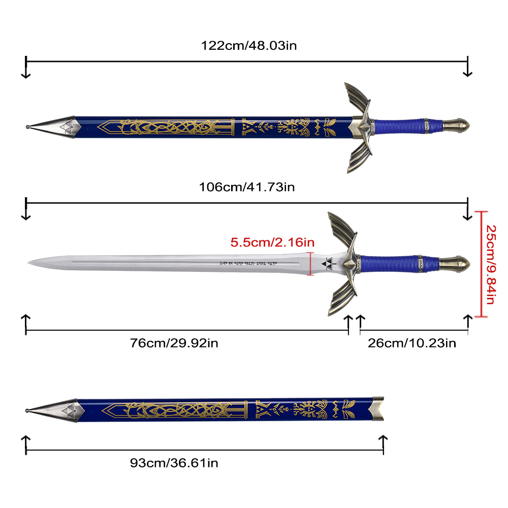 Full Size Safety Plastic Legend of Zelda Cosplay Prop Bamboo Wood Blade Link Master Sword Replica Video Game Toy Sword