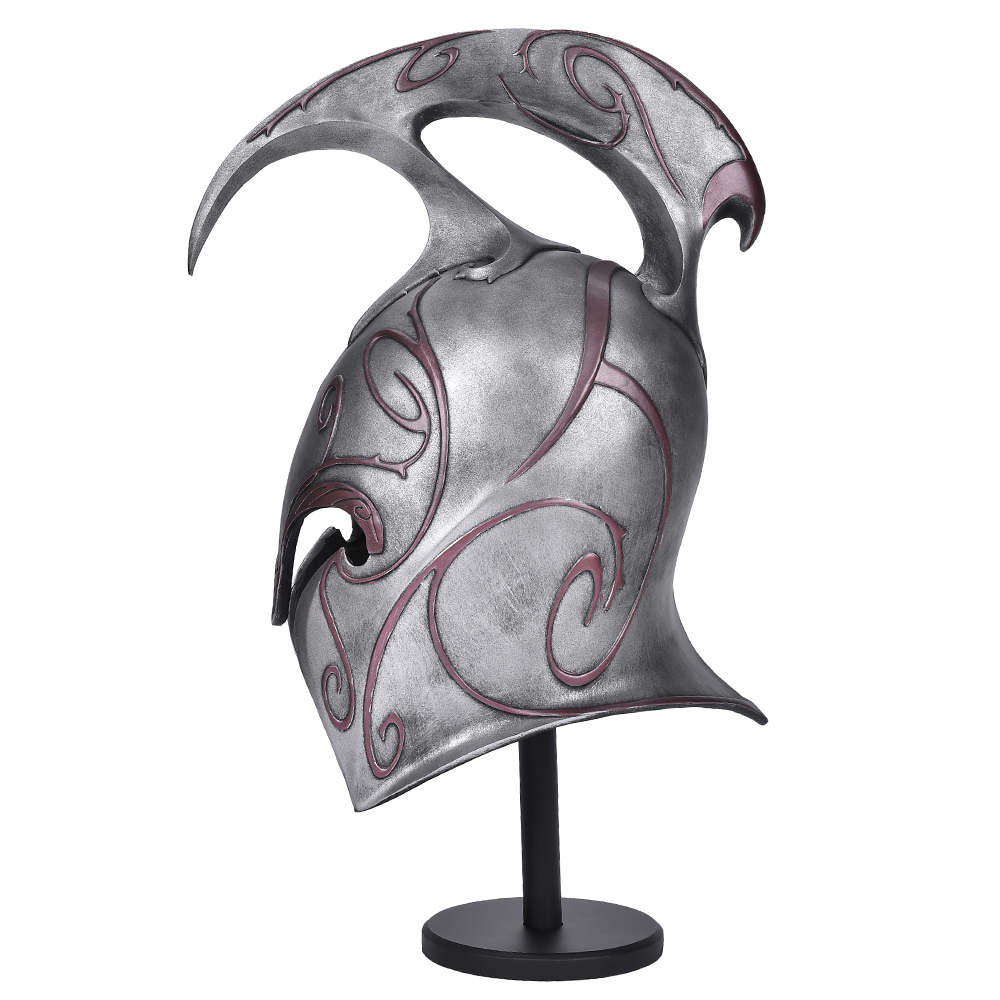 Lord of the Rings Hobbit Polyresin Fiberglass Prop Replica Elven Soldier Helm Rivendell Elf Helmet with Wood Display