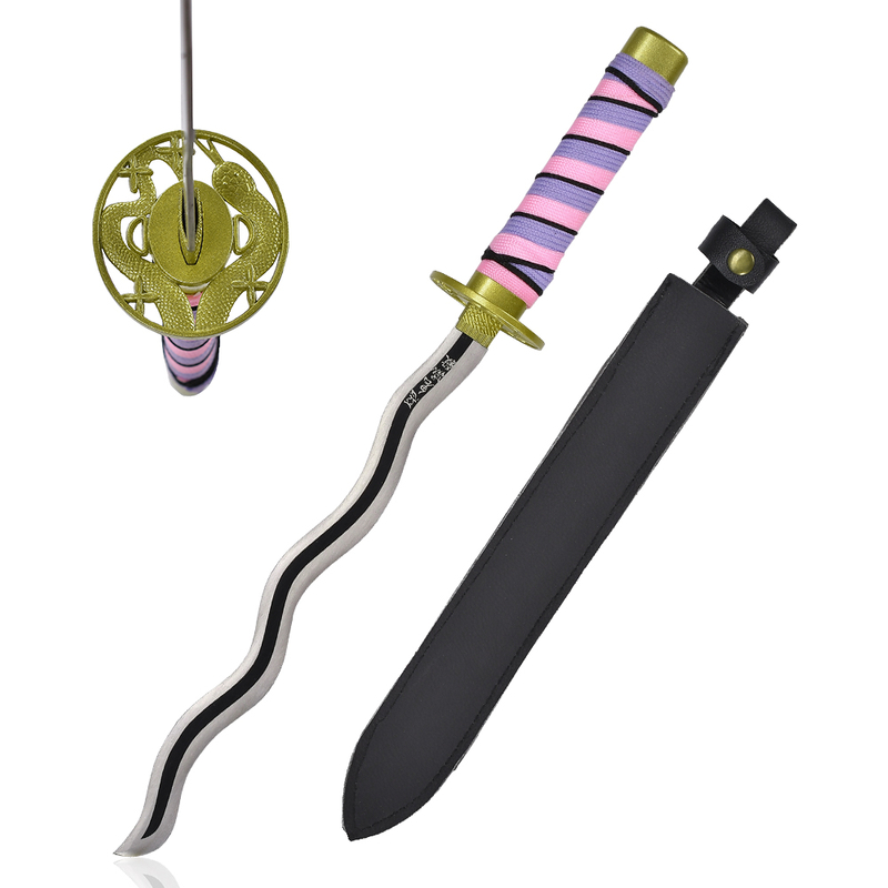 45cm Japanese Anime Demon Slayer Mini Toy Katana Original Metal Obanai Iguro Snake Sword for Kids Cosplay Prop Unisex