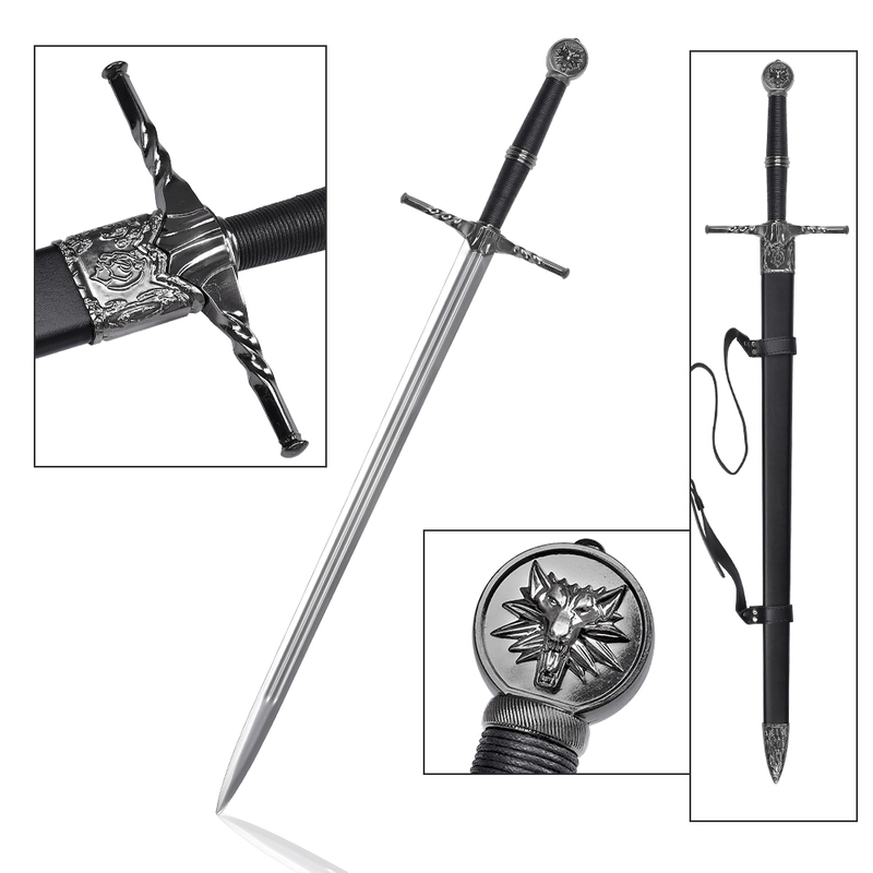 Wholesale 107cm Hot Game the Witcher 3 Wild Hunt Stainless Steel Blade Real Weapon Geralt of Rivia Steel Sword Replica