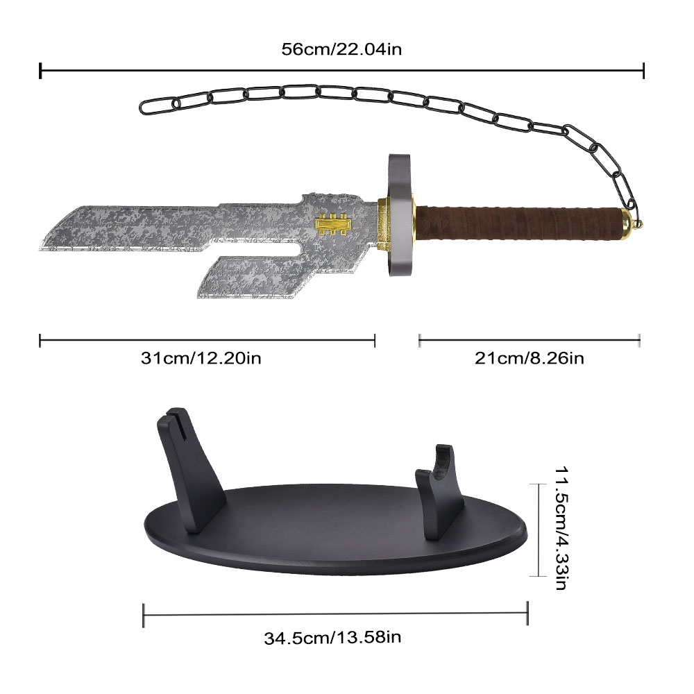22in Anime Jujutsu Kaisen Stainless Steel Blade Wepaon Toji Fushiguro Inverted Spear of Heaven Metal Sword Replica