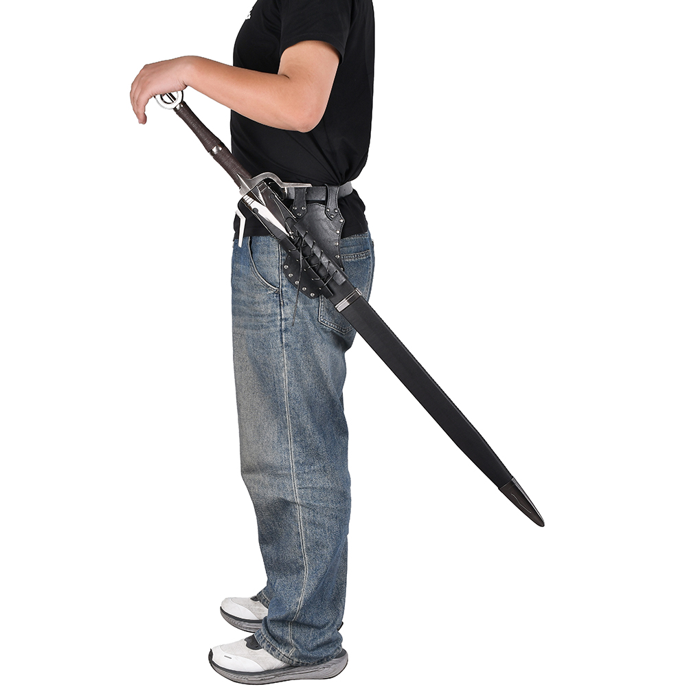 The Witcher 4 Real Weapon Replica Mirror Polish Stainless Steel Blade Ciri Zireael Sword with PU Leather Belt