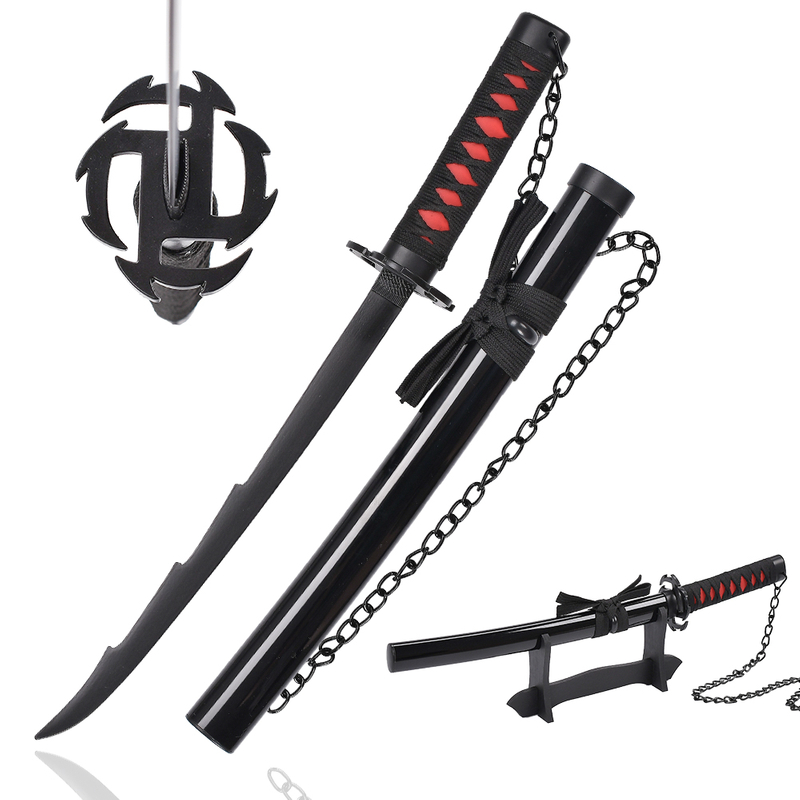 45cm Japanese Anime Bleach Stainless Steel Mini Katana Real Unisex Props Ichigo Kurosaki Tensa Zangetsu Sword Toy