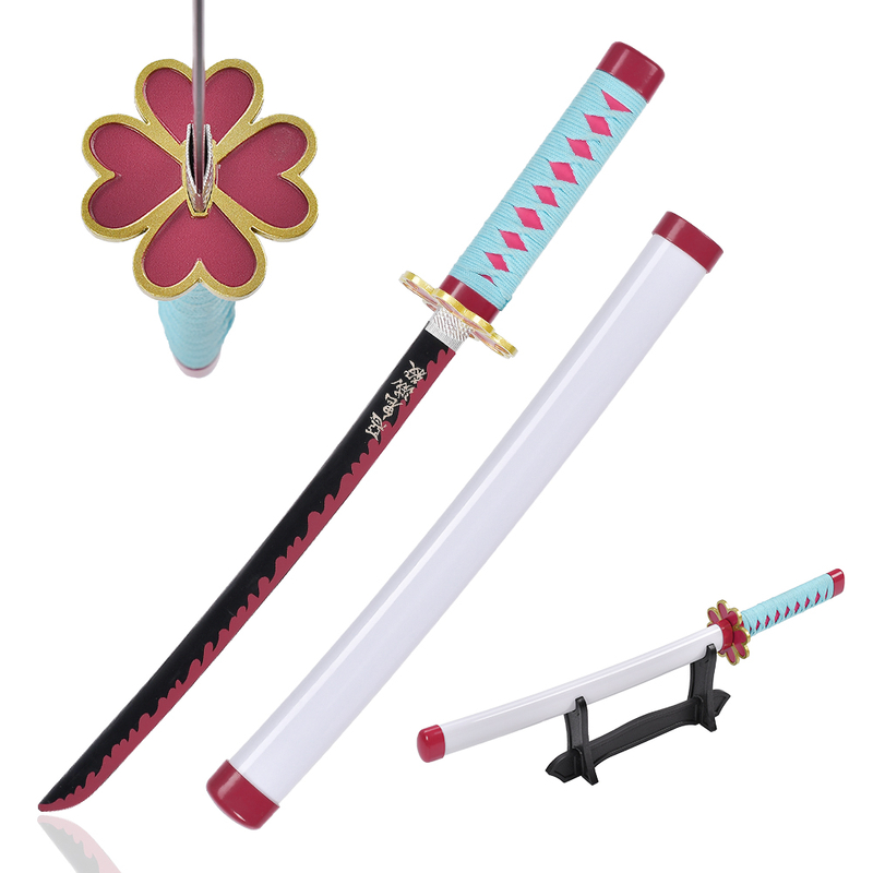 45cm Japanese Anime Demon Slayer Stainless Steel Blade Real Cosplay Prop Mitsuri Kanroji Mini Katana Sword Toy for Kids