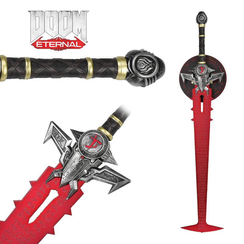 115cm Game Doom Eternal Real Metal Weapon Stainless Steel Blade Doom Slayer Crucible Big Sword Replica for Cosplay Prop