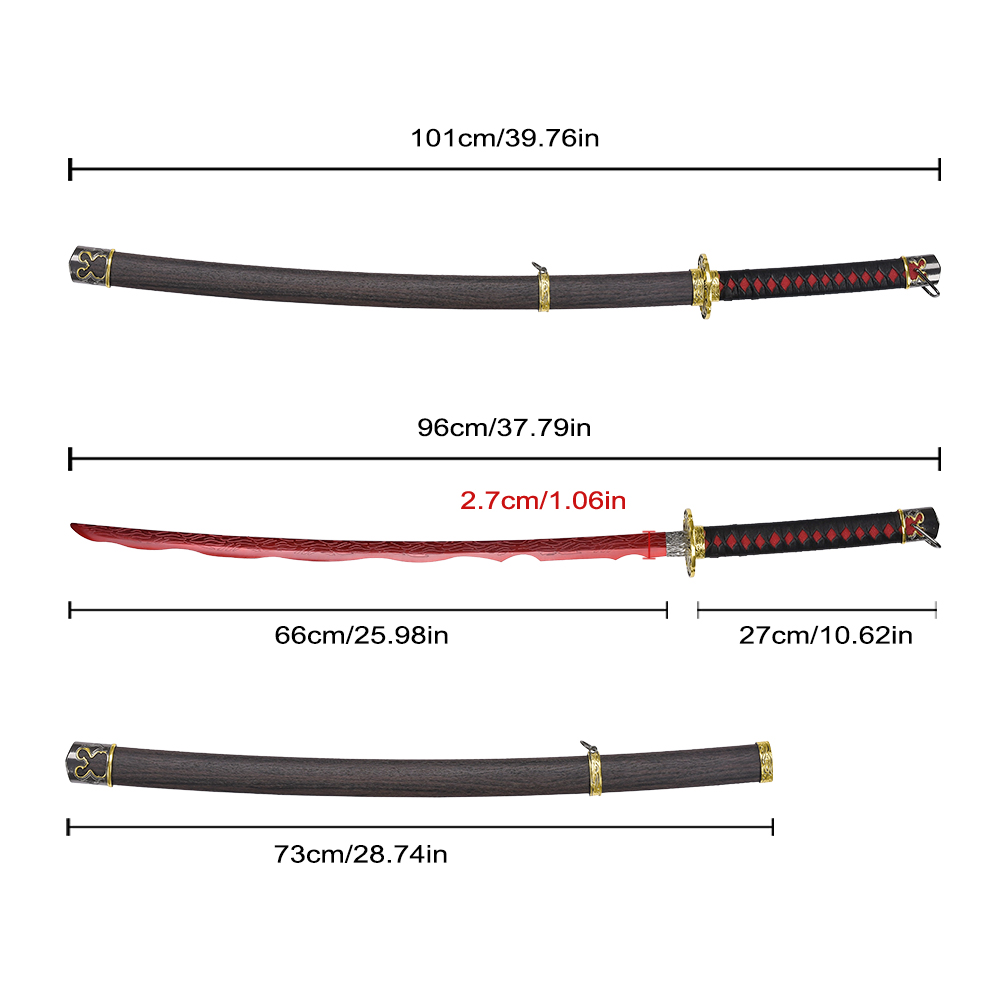 101cm Game Elden Ring Cosplay Weapon Prop Rivers of Blood Red Stainless Steel Blade Real Metal Katana Sword Replica