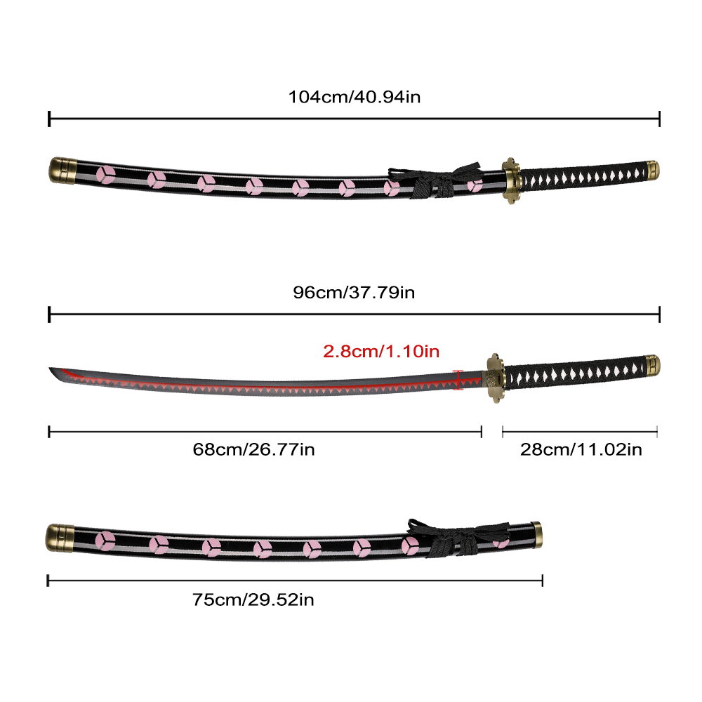 104cm Japanese Anime One Piece Roronoa Zoro Weapon Replica Shusui Carbon Steel Samurai Katana Sword 
