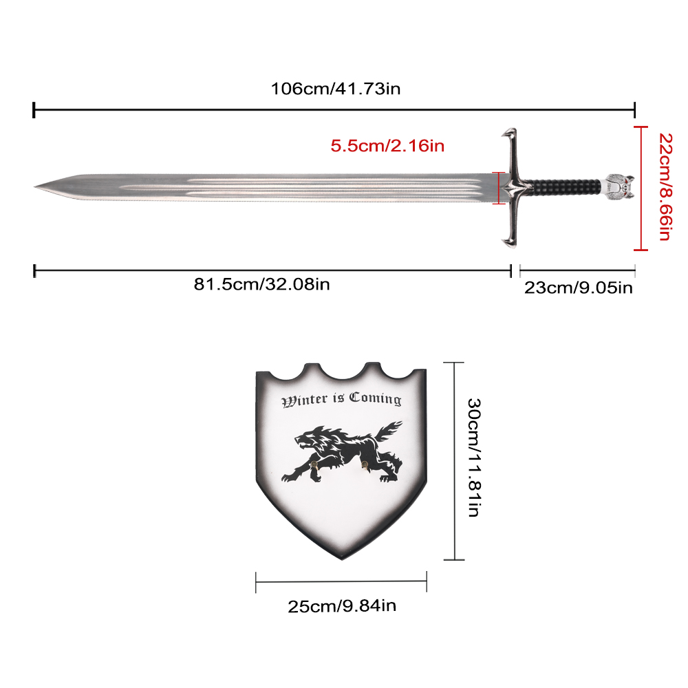 106cm Book Version Game of Thrones Real Weapon Replica Metal Wolf Head Longclaw Jon Snow Steel Sword
