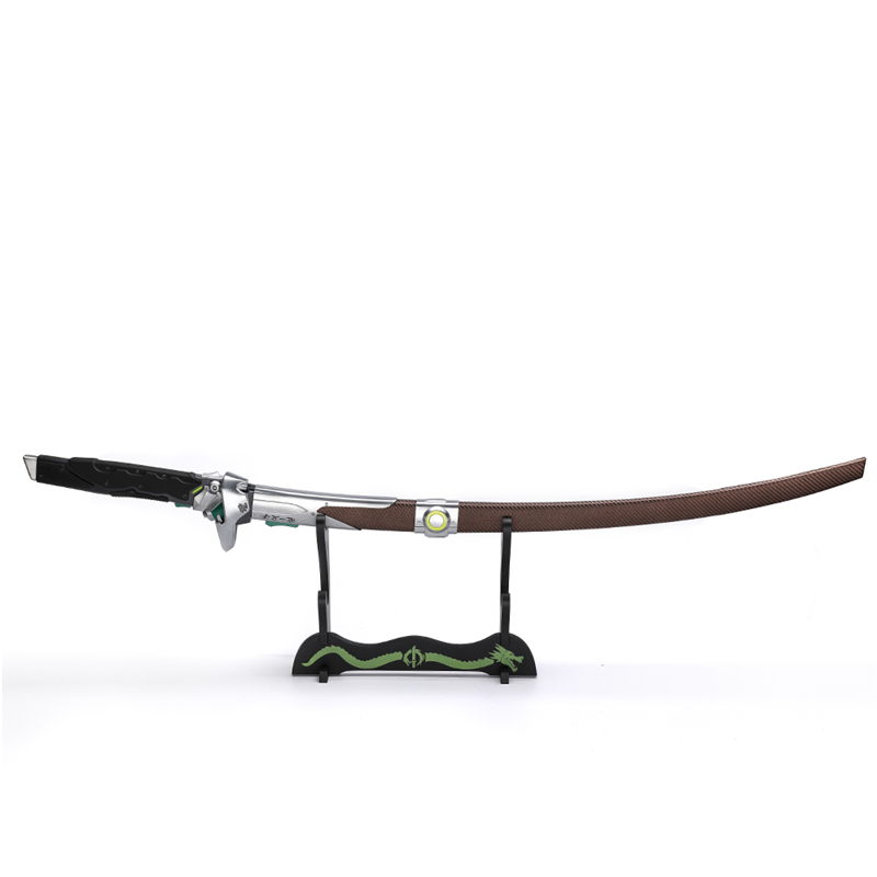 Overwatch Metal Weapon Model Real Katana Genji Dragon Blade Sword with LED Light