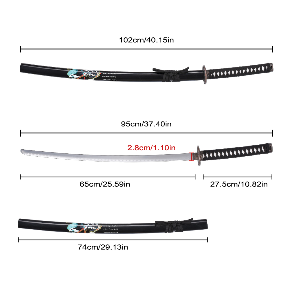 Custom Japanese Style Samurai Real Steel Handmade Traditional Katana Sword with Wood Sheath