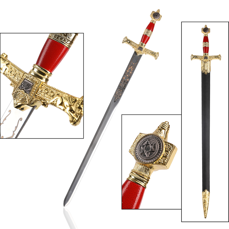 85cm Medieval 10 Century Deluxe King Solomon Sword Replica with Red Handle
