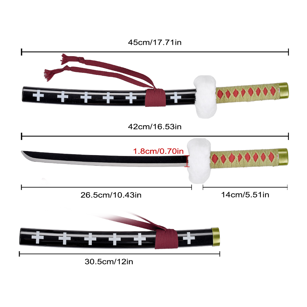 45cm Japanese Anime One Piece Surgeon of Death Trafalgar Law Kikokou Real Stainless Steel Mini Katana Sword for Sale