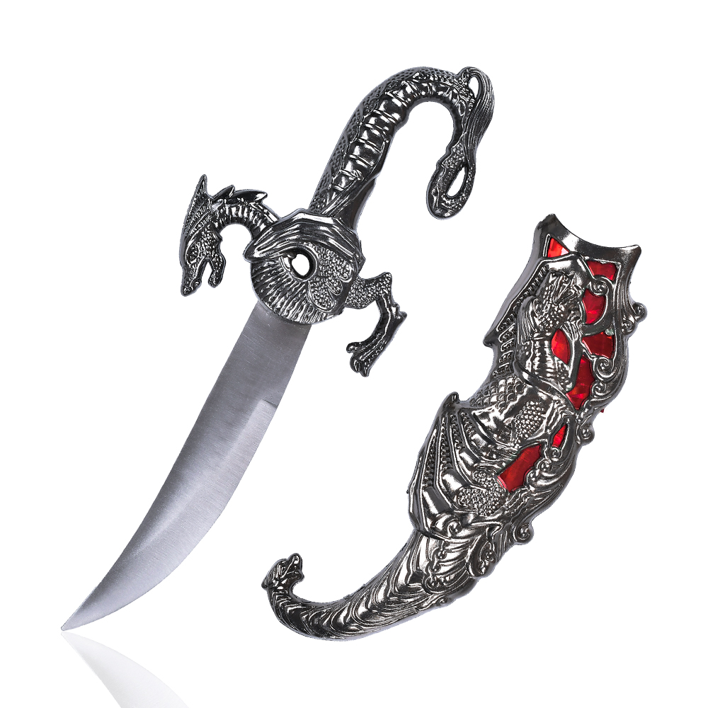 10in Five Colors Decorative Fantasy Stainless Steel Blade Metal Dragon Dagger Knives for Collectible