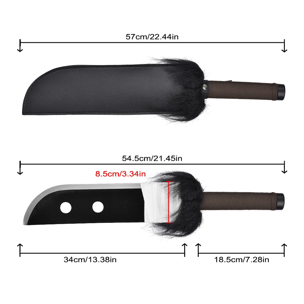 57cm Anime Jujutsu Kaisen Real Stainless Steel Cosplay Sword Itadori Yuji Dagger Slaughter Demon Blade with Leather Sheath