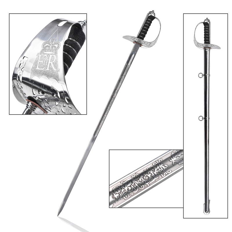 Elizabeth II 1897 Pattern British Army Infantry Officer Ceremonial Sword with Stainless Steel Sheath