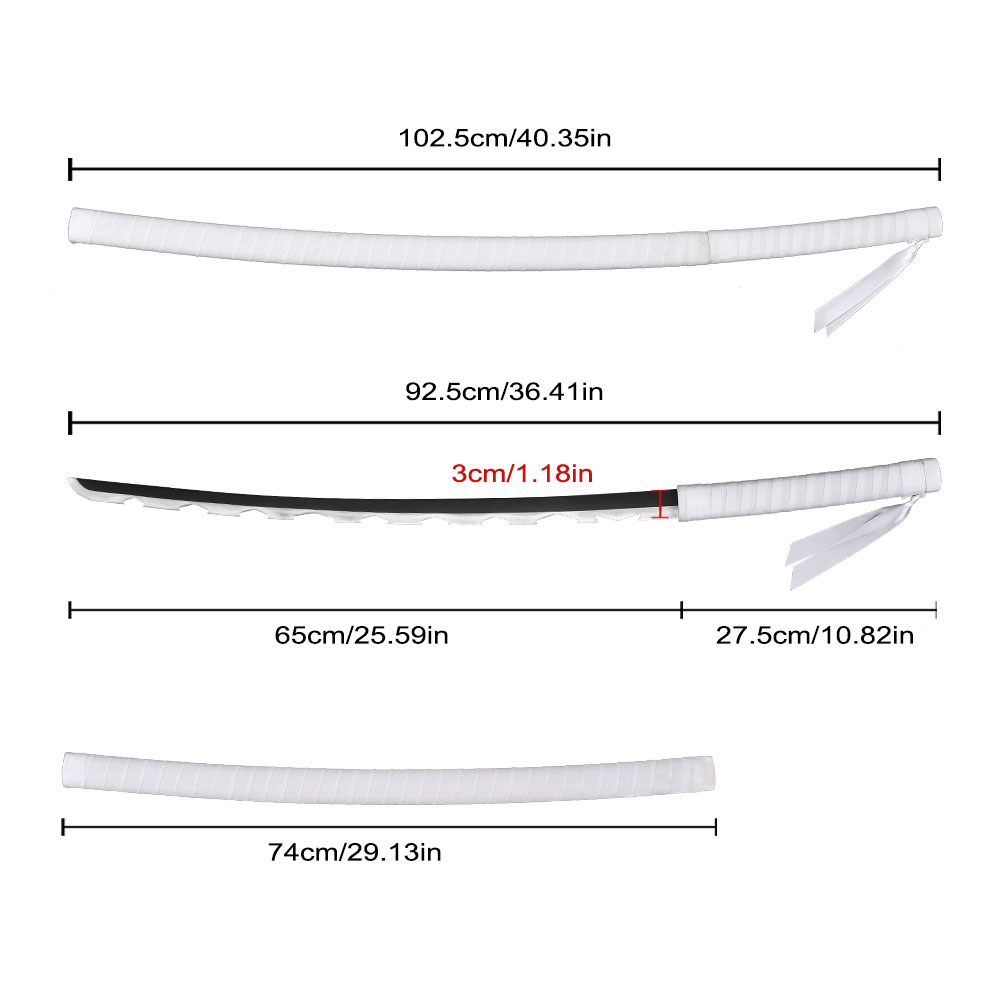 Demon Slayer Manga Inosuke Hashibira Weapon Replica Nichirin Blade Carbon Steel Katana Sword with Wood Sheath
