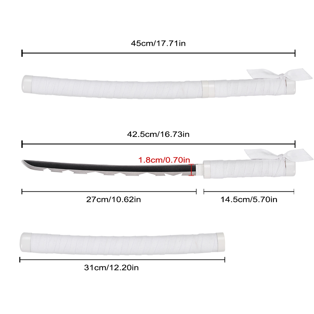 45cm Japanese Demon Slayer Manga Weapon Real Stainless Steel Nichirin Blade Inosuke Hashibira Katana Sword Replica