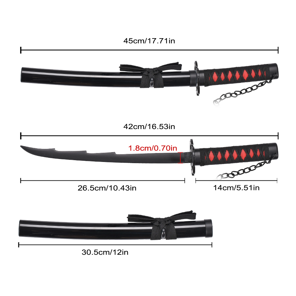 45cm Japanese Anime Bleach Stainless Steel Mini Katana Real Unisex Props Ichigo Kurosaki Tensa Zangetsu Sword Toy