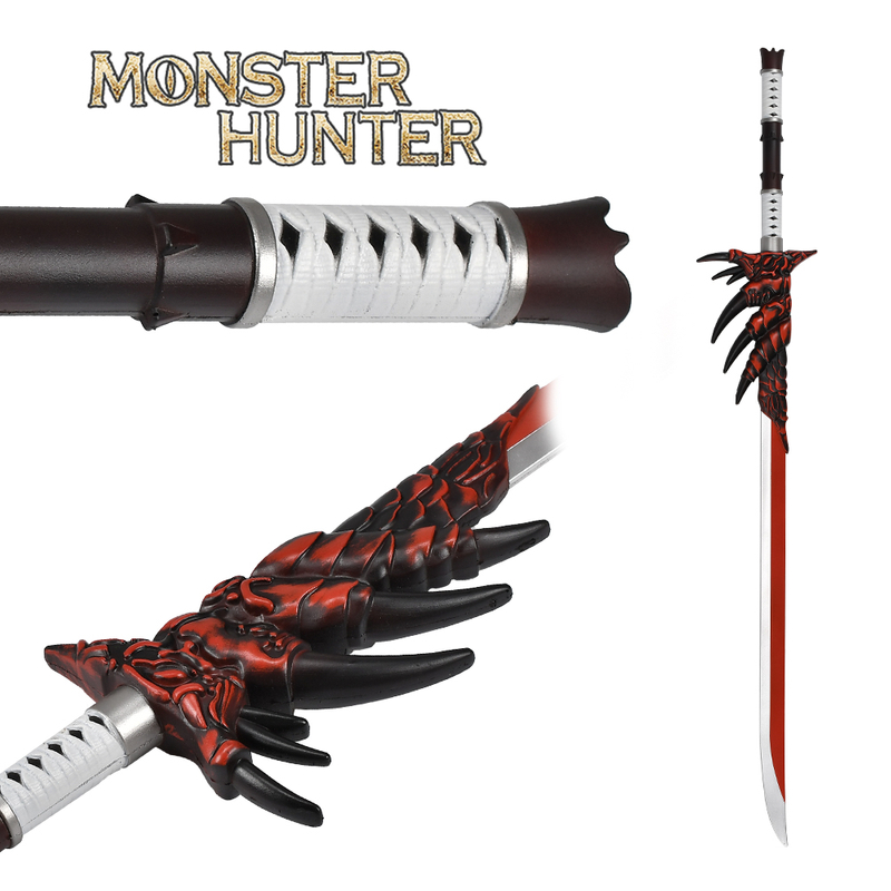 110cm Game Monster Hunter World Iceborne Safe Larp Weapon Replica PU Foam Katana Rathalos Long Sword Toy