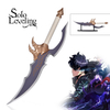 60cm Anime Solo Leveling Sung Jin Woo Weapon Replica Sword Metal 440ss Blade Real Kasaka Venom Fang Dagger with Wood Stand