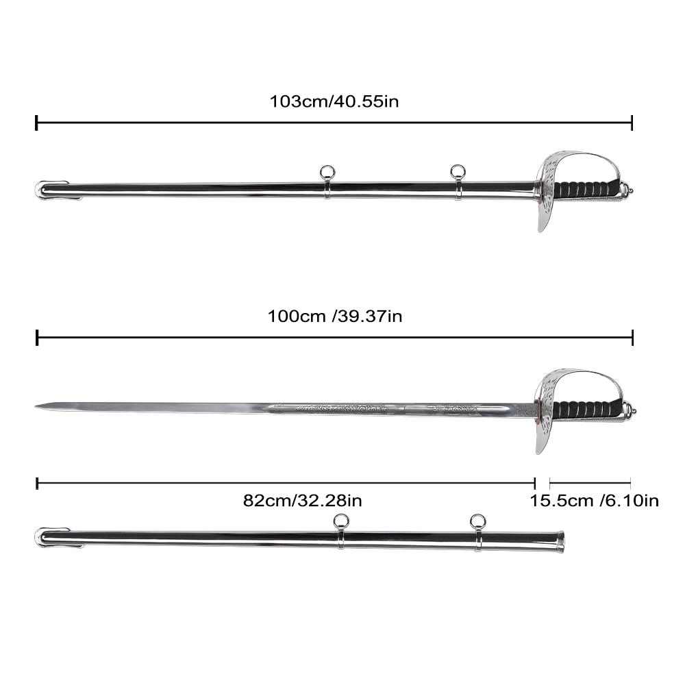Elizabeth II 1897 Pattern British Army Infantry Officer Ceremonial Sword with Stainless Steel Sheath