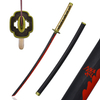 103cm Demon Slayer Metal Weapon Replica Yoriichi Tsugikuni Nichirin Blade Carbon Steel Katana Sword with Wood Sheath