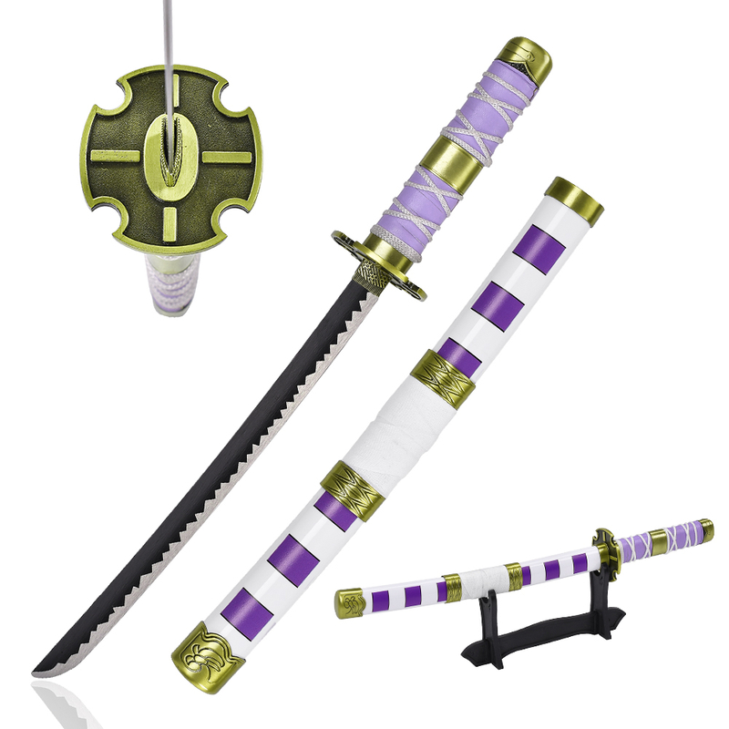 45cm Japanese Anime One Piece Nidai Kitetsu Dagger Stainless Steel Blade Weapon Luffy Mini Katana Wano Sword Metal Replica