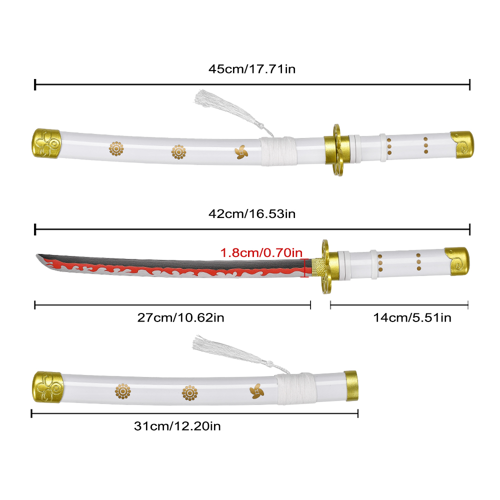 45cm Japanese One Piece Anime Katana Stainless Steel Blade Weapon Repica Kozuki Oden Ame No Habakiri Mini Samurai Sword Metal