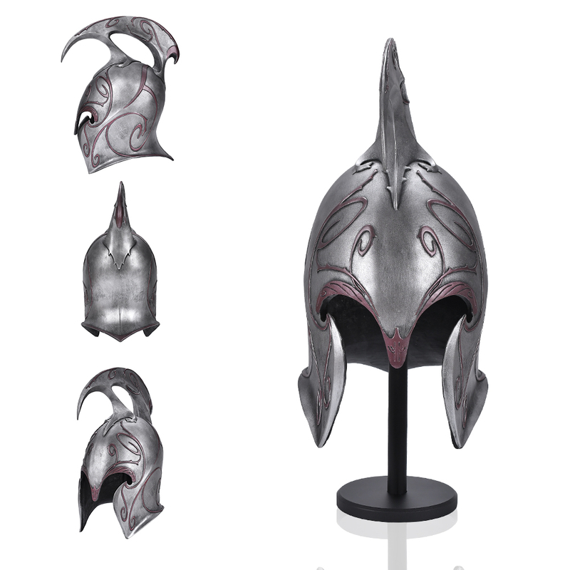 Lord of the Rings Hobbit Polyresin Fiberglass Prop Replica Elven Soldier Helm Rivendell Elf Helmet with Wood Display