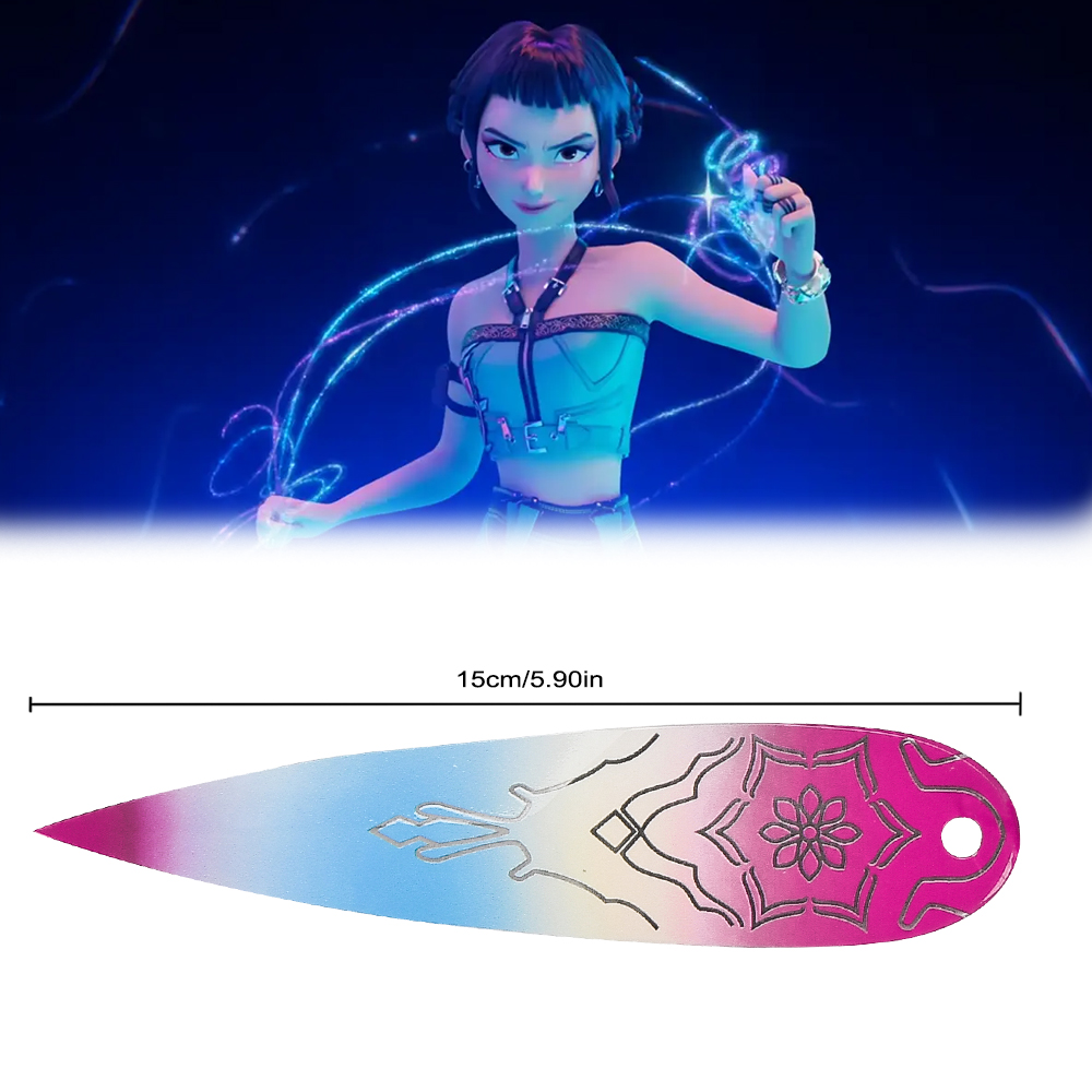 6in Metal Kpop Demon Hunters Dagger 3 Sword Set Huntrix Zoey Weapon Shin-kal Throwing Knives Safe Toy Cosplay Prop