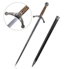 41in European Scots Irish Welsh Medieval Knight Real Weapons Unsharpened Stainless Steel Blade Celtic Claymore Metal Sword