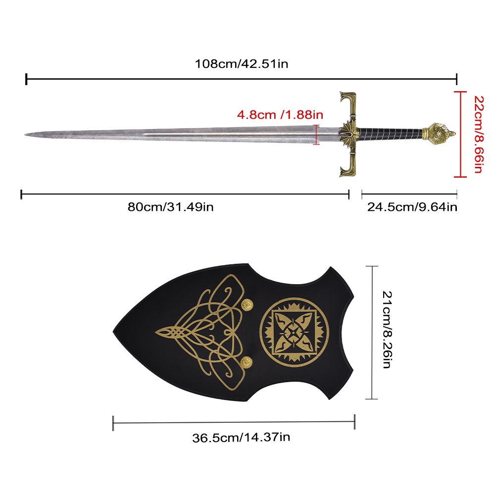 108cm TV House of the Dragon Real Metal Sword Weapon the King Viserys I Targaryen Blackfyre Sword Replica