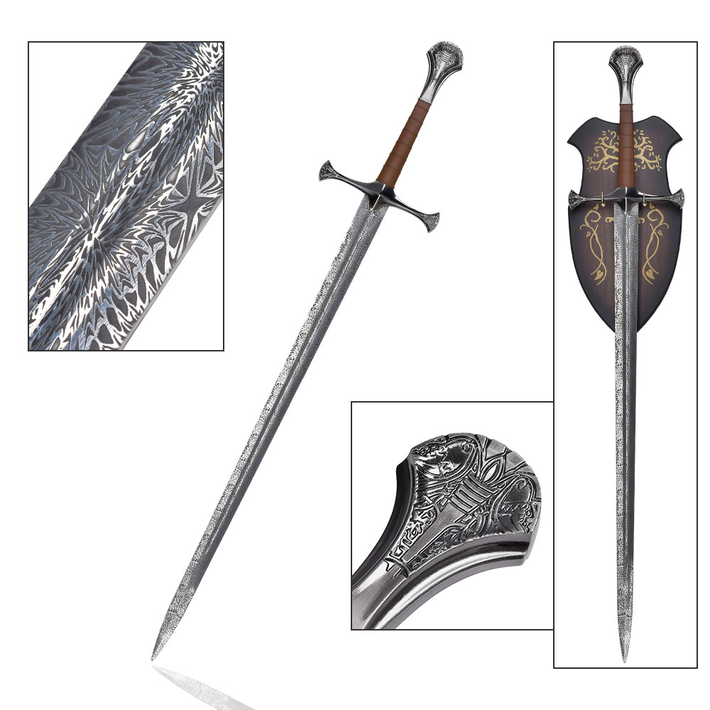 117cm Lord of the Rings Real Weapon Stainless Steel Blade King Elessar Strider Aragorn Anduril Sword Replica 
