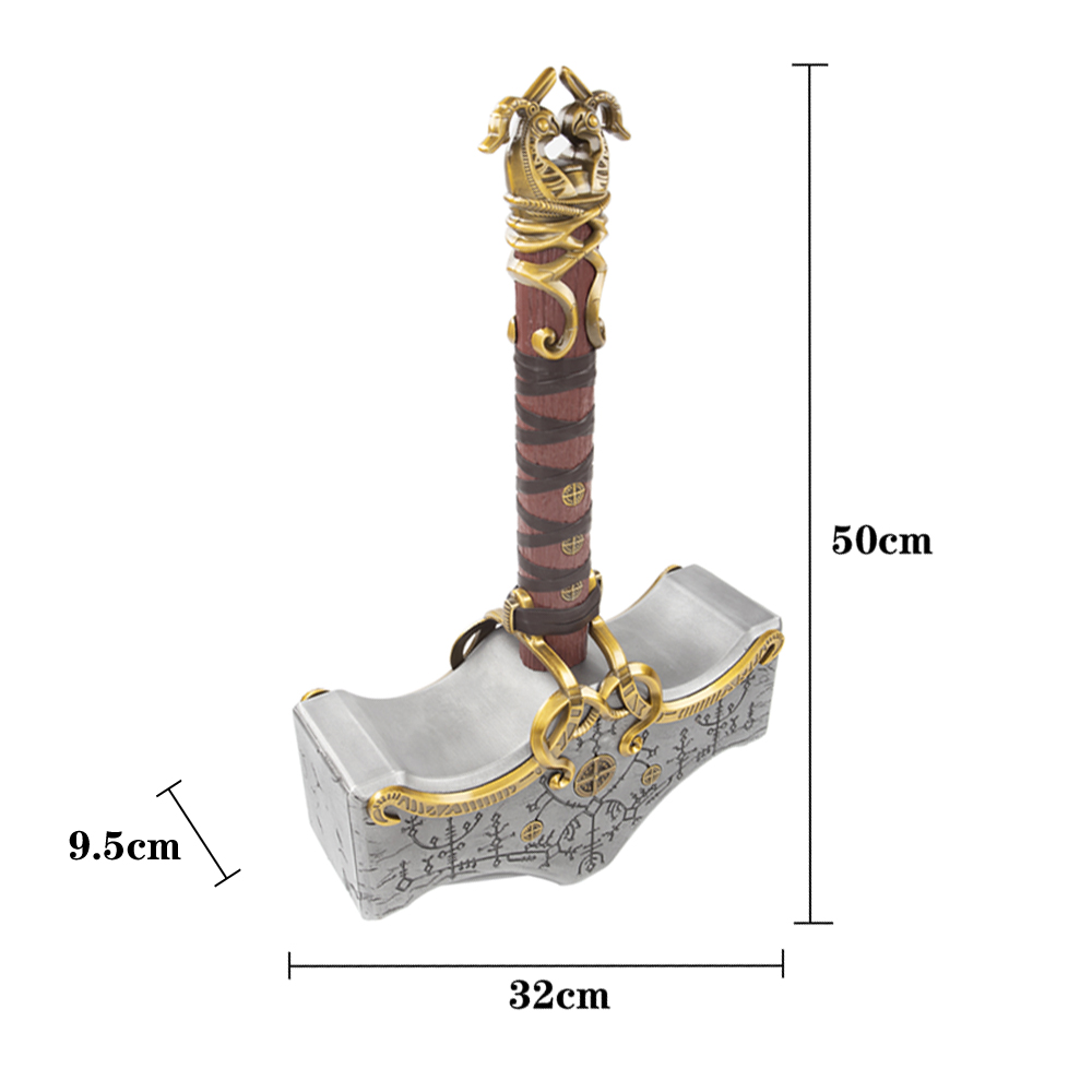 Full Metal 1:1 Scale God of War Ragnarok Cosplay Weapon Replica Mjolnir Thor Hammer