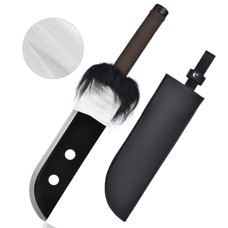 57cm Anime Jujutsu Kaisen Real Stainless Steel Cosplay Sword Itadori Yuji Dagger Slaughter Demon Blade with Leather Sheath