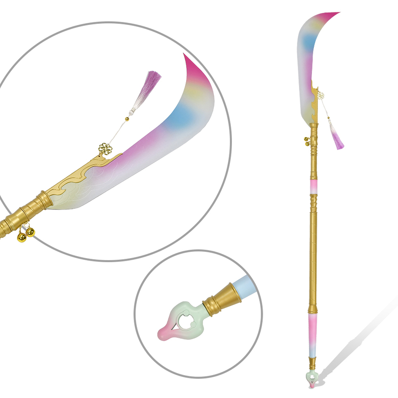 64in Huntrix Kpop Demon Hunters Real Weapon Stainless Steel Blade Mira Gok-do Curved Moon Sword for Cosplay Prop