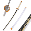 104cm Japanese Anime Demon Slayer Cosplay Prop Zenitsu Agatsuma Bamboo Wooden Katana Sword 