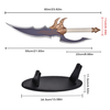 60cm Anime Solo Leveling Sung Jin Woo Weapon Replica Sword Metal 440ss Blade Real Kasaka Venom Fang Dagger with Wood Stand
