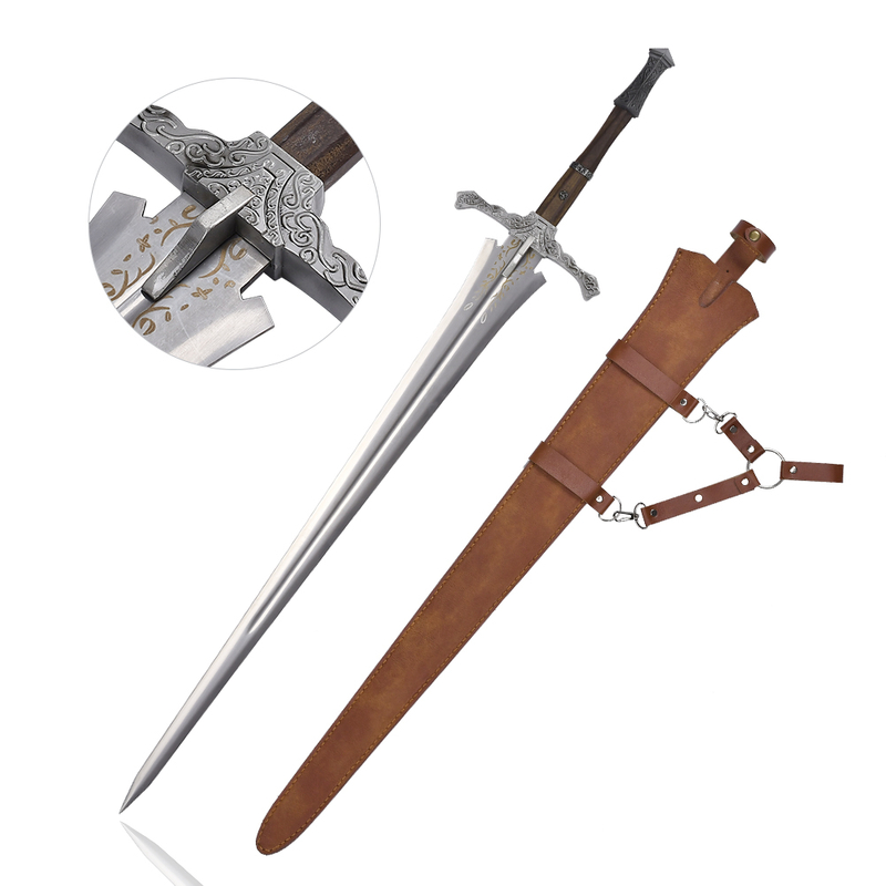 42.5in Video Game Elden Ring Stainless Steel Blade Real Sword Weapon Replica Knight's Greatsword with Leather Sheath