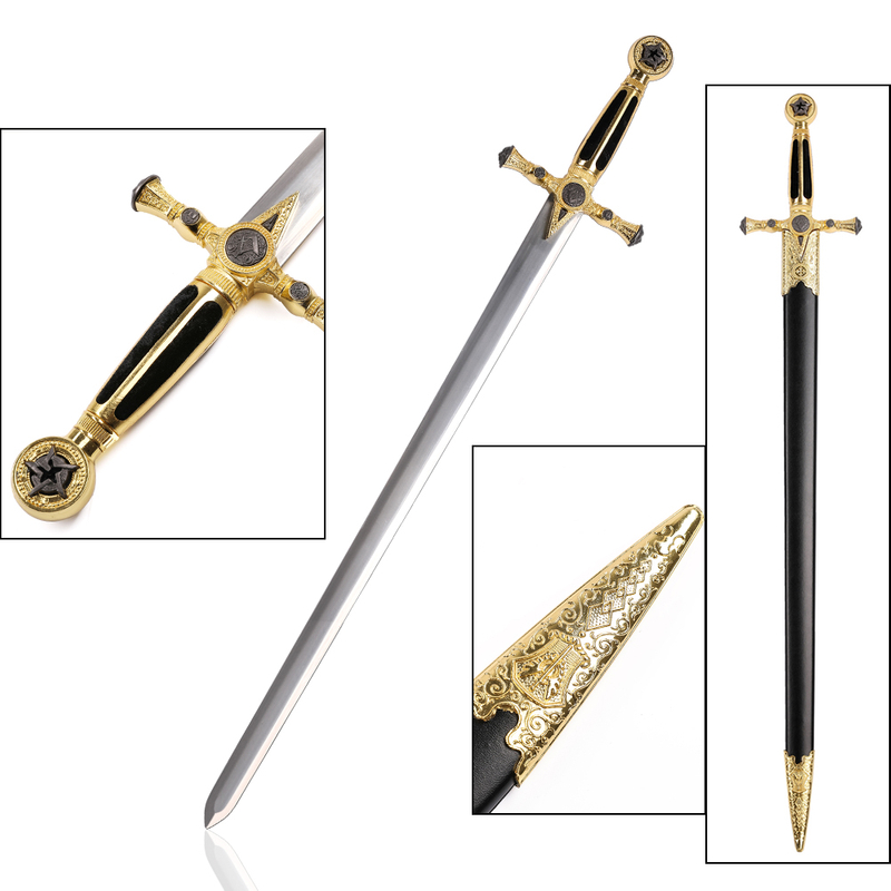 85cm Golden Miniature Freemason Masonic Sword Stainless Steel 