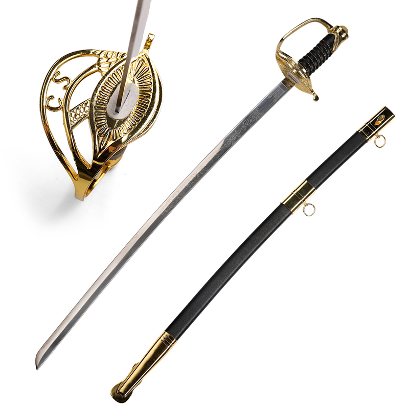 Golden CSA Confederate Cavalry Saber Civil War Officer Sword Replica