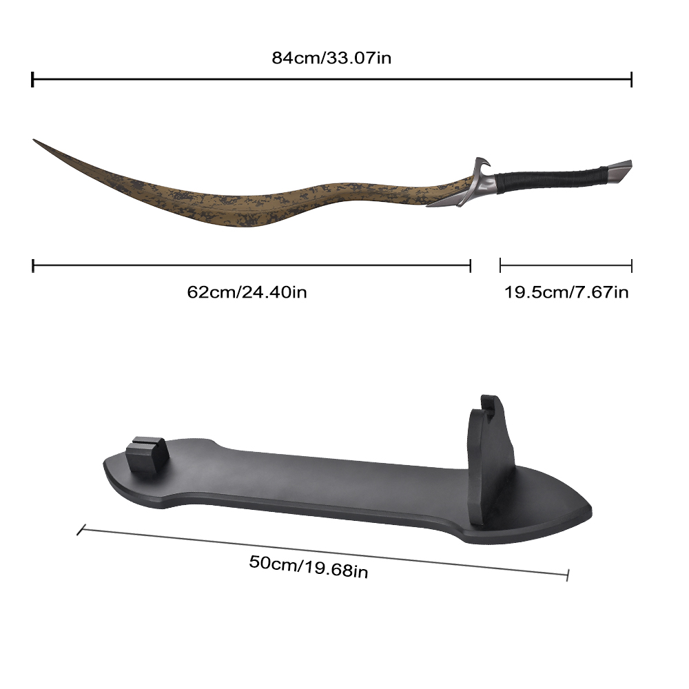 84cm Game Elden Ring Mini Size Weapon Stainless Steel Blade Bloodhound Fang Real Sword Replica for Collection